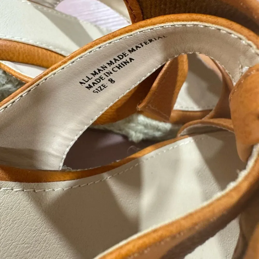 Restricted Brown wedge Bow Sandals